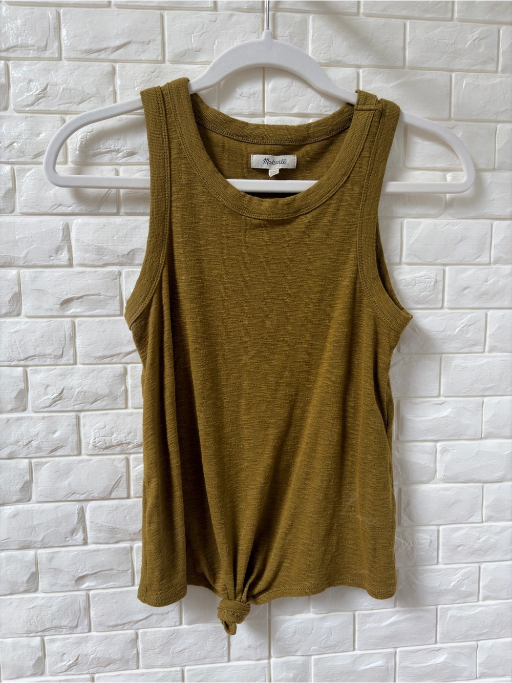 Madewell Olive Tank with Front Tie